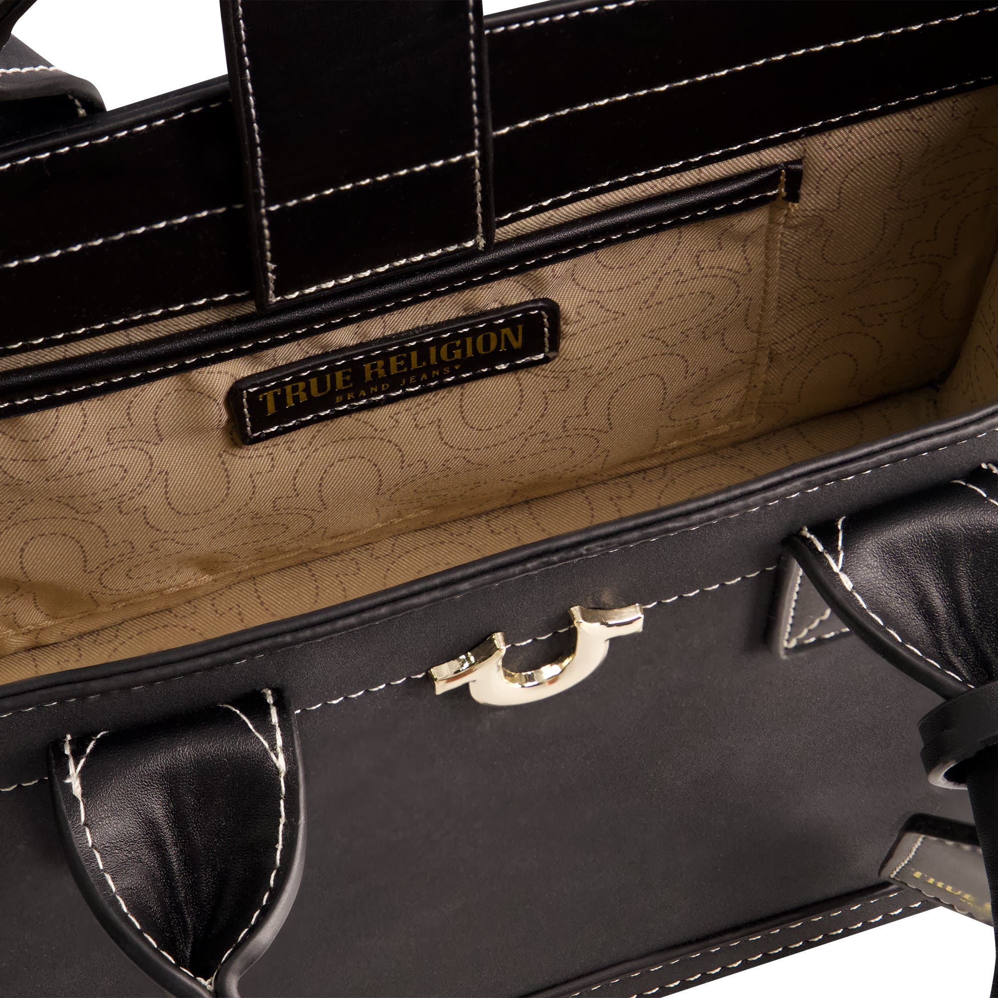 True Religion Modern Edge Suede Tote, Alternate, color, Black