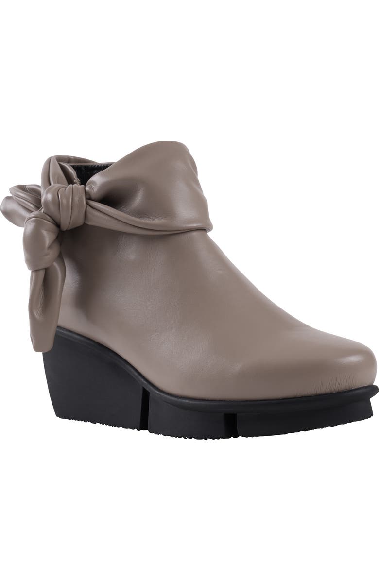 GOOD CHOICE NEW YORK Lavan Wedge Knot Bootie, Main, color, Taupe