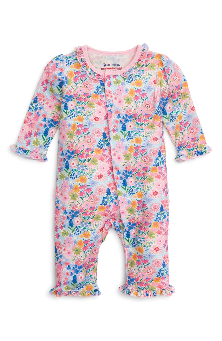 Magnetic Me Lily Floral Ruffle Magnetic Romper, Main, color,