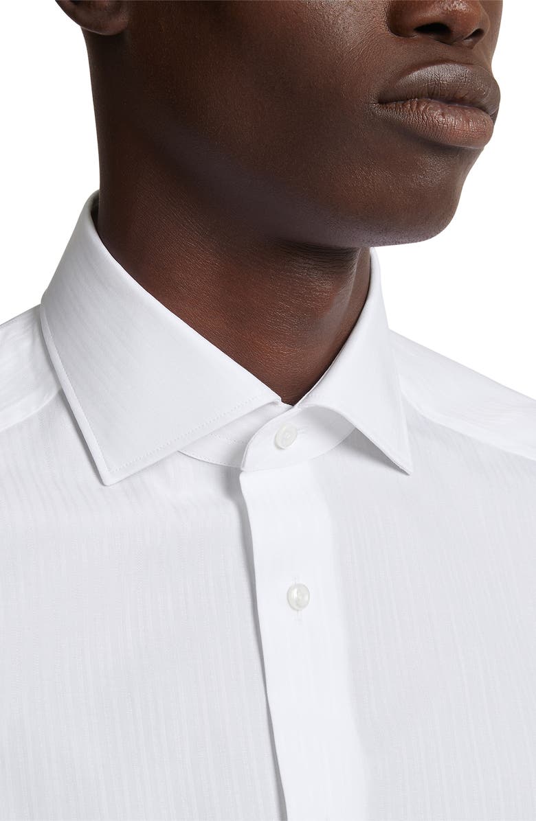 ZEGNA Centoventimila Couture Tonal Microstripe Button-Up Shirt, Alternate, color, 