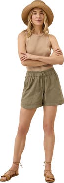 Pact Organic Cotton Coastal Double Gauze Curved Hem Short