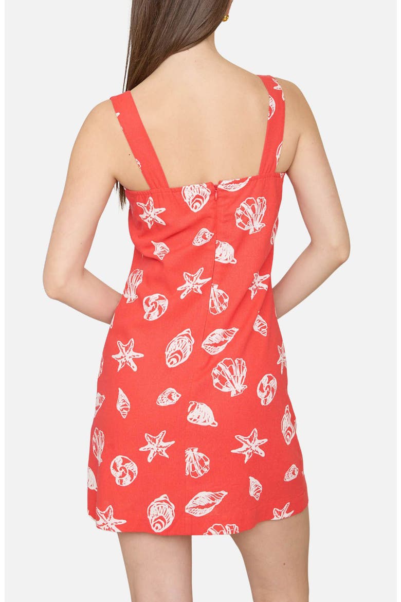 Shell Print Minidress, Alternate, color, RED