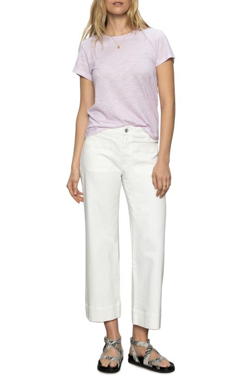 Sanctuary The Perfect Geo Print Cotton Blend Knit Top In Lavender M