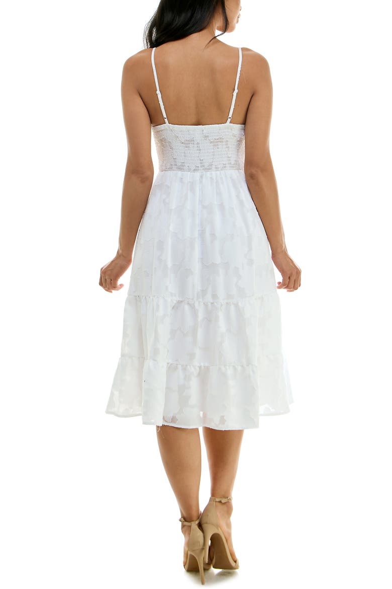 Tie Front Jacquard Sundress, Alternate, color, OFF WHITE JM