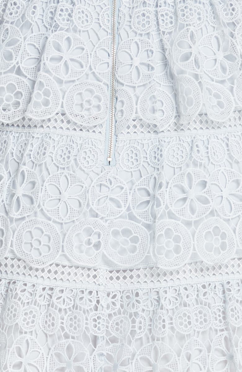 Self-Portrait Tiered Scalloped Lace Dress, Alternate, color, 