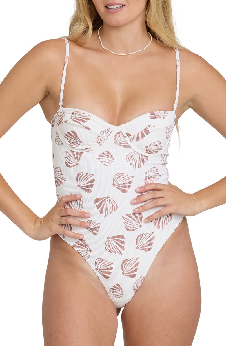 Billabong Sand Shells Hailey One-Piece Swimsuit, Alternate, color, Salt Crystal