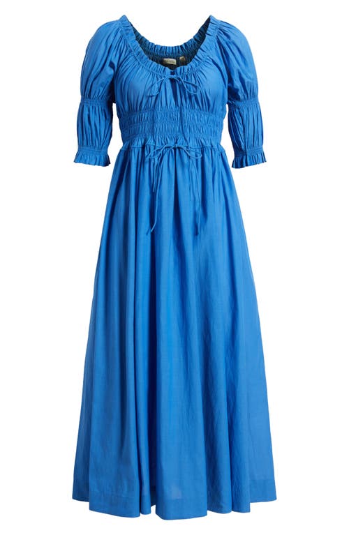 Doen Dôen Ischia Shirred Maxi Dress In Blue
