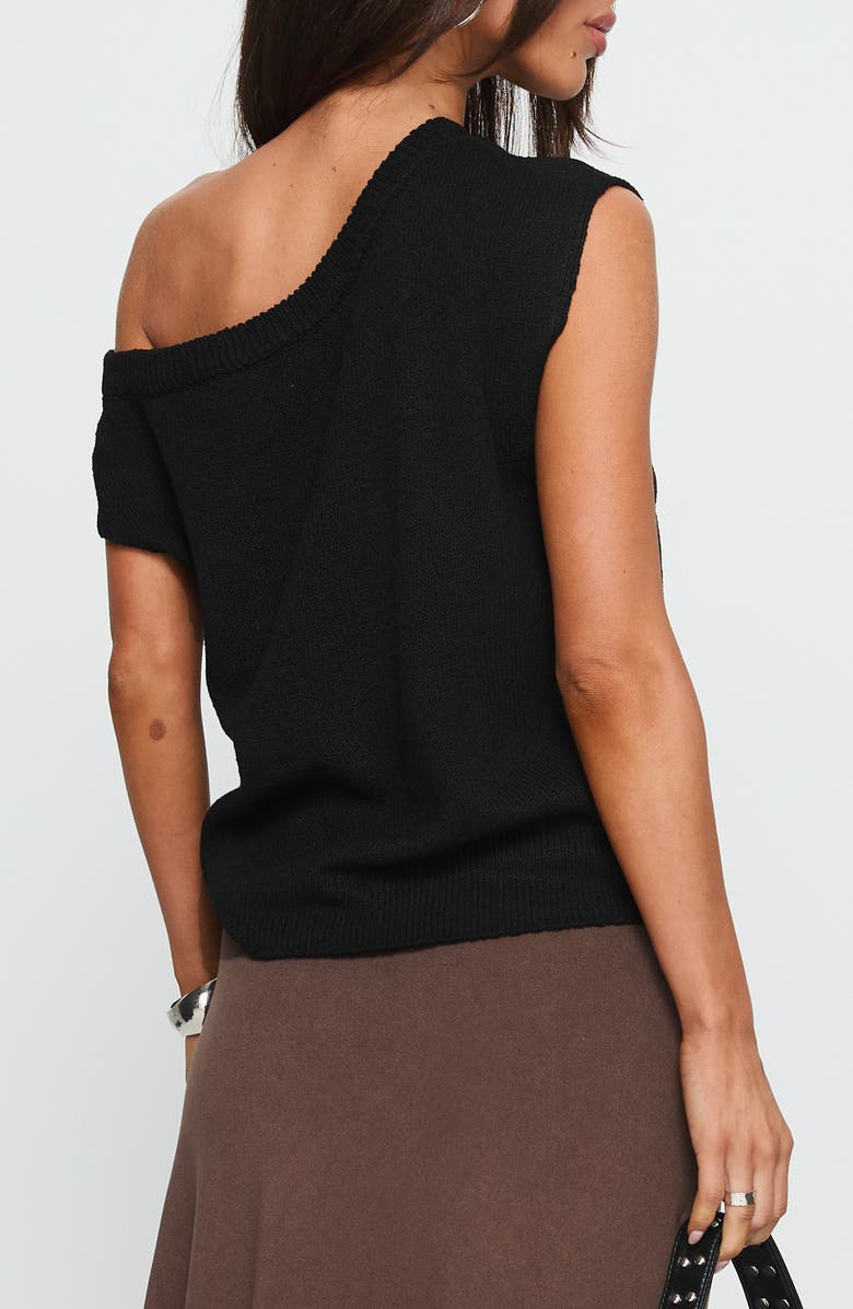 Princess Polly Ashfield One-Shoulder Sweater, Alternate, color, Black