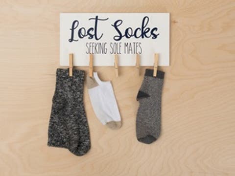 Wood Lost Socks Wall Décor with Clips