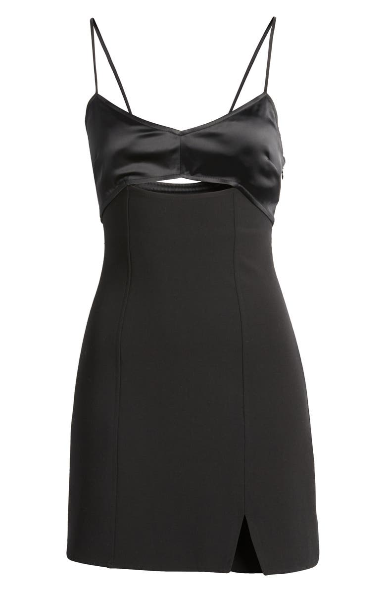 Open Edit Mixed Media Cutout Camisole Minidress, Alternate, color,