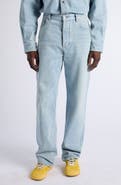 Bottega Veneta Wide Leg Sky Bleached Denim Jeans