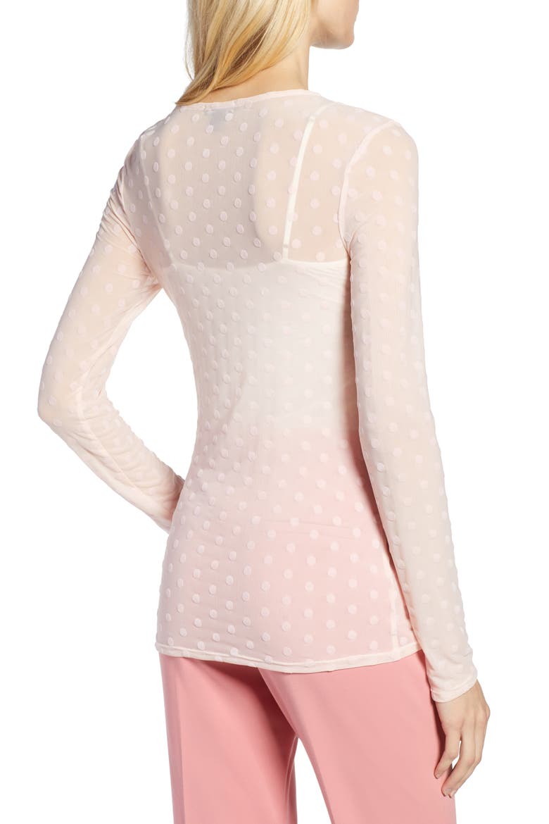 Sheer Mesh Dot Top, Alternate, color, PINK SMOKE