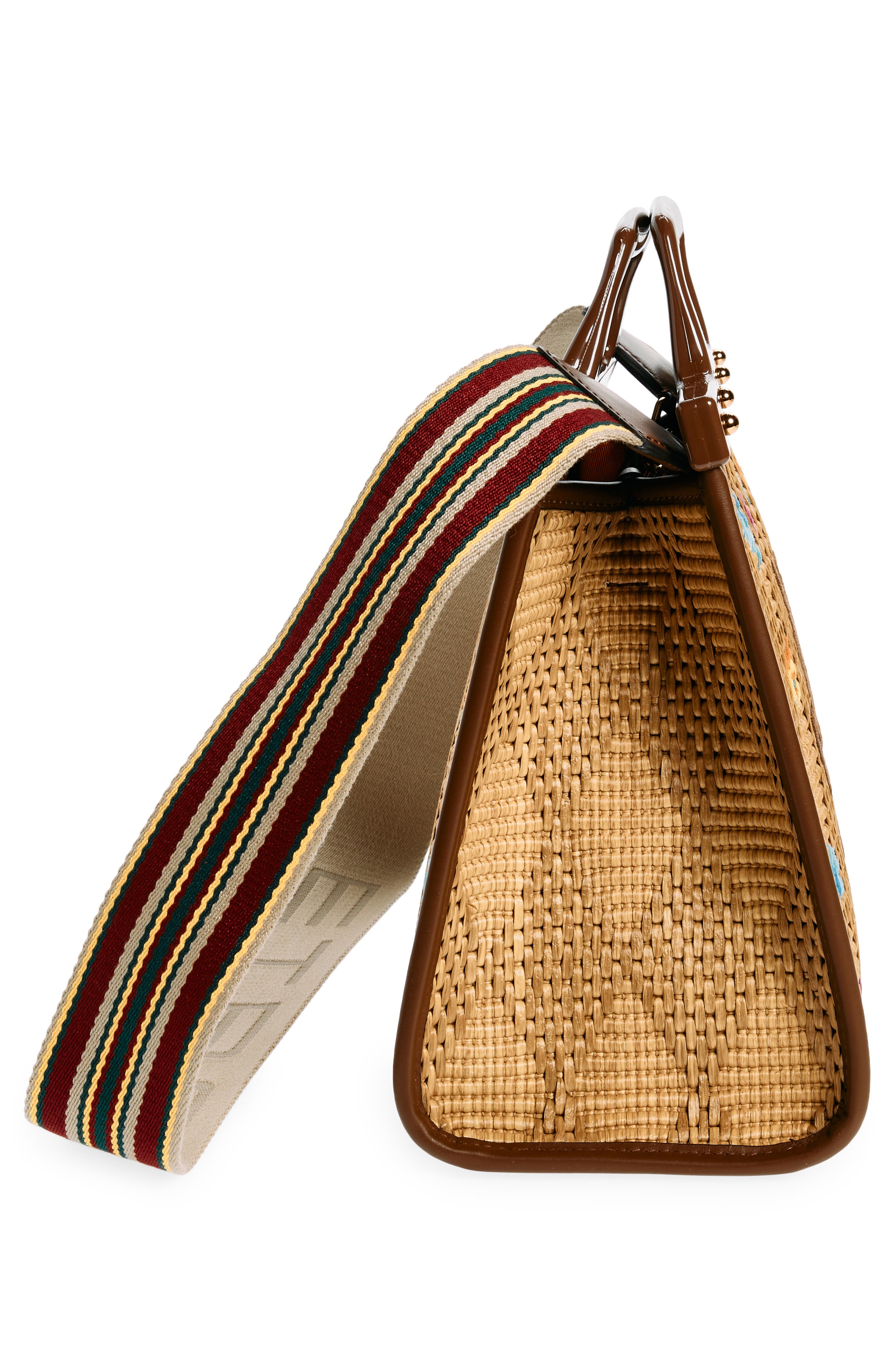 Etro Medium Love Trotter Straw Shopper, Alternate, color, 