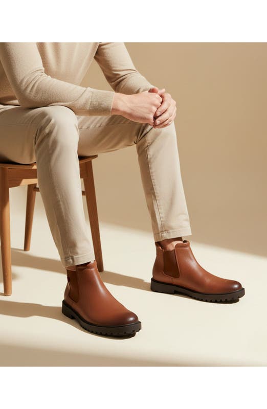 Hudson Yards 2.0 Hands Free Technology Leather Chelsea Boot, Alternate, color, Cognac Grainy Leather