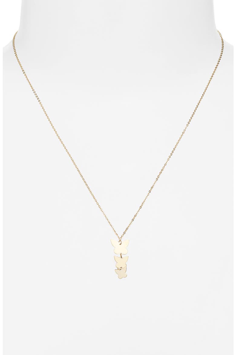 14K Gold Butterfly Pendant Necklace (Nordstrom Exclusive), Alternate, color, 14K YELLOW GOLD