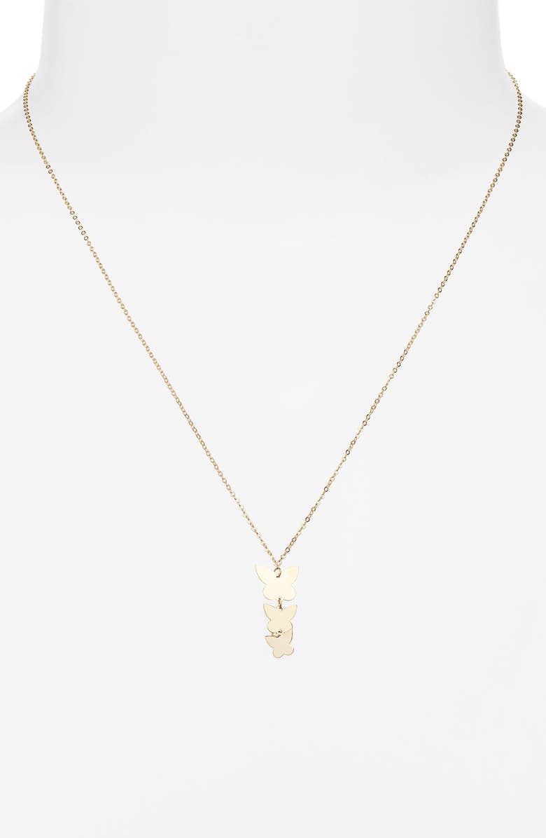 Bony Levy 14K Gold Butterfly Pendant Necklace, Alternate, color, 14K Yellow Gold
