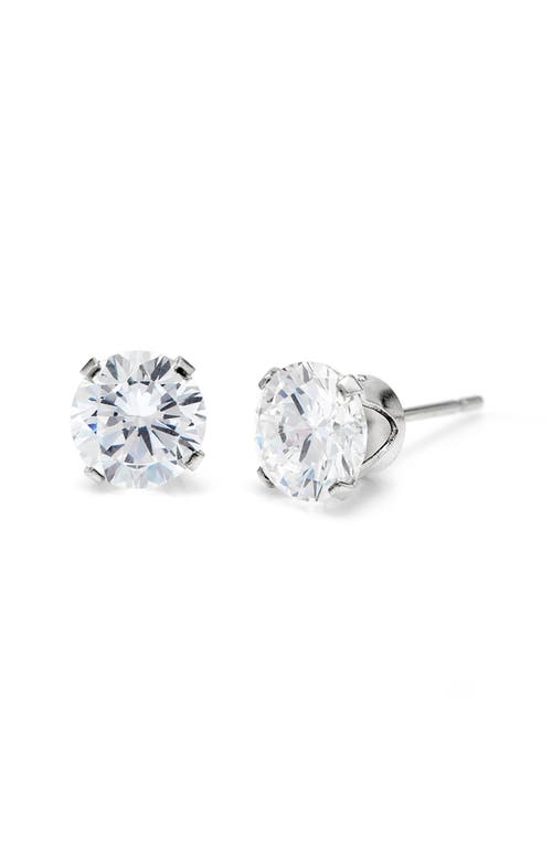 Brook & York Sterling Silver Round Cubic Zirconia Stud Earrings