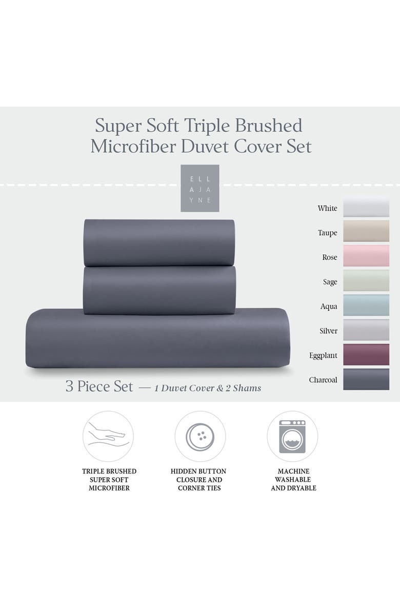 ELLA JAYNE HOME Triple Brushed Duvet Cover & Sham Set, Alternate, color, Charcoal