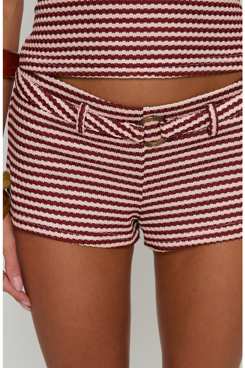 Olimpia Belted Micro Shorts, Alternate, color, RED STRIPE