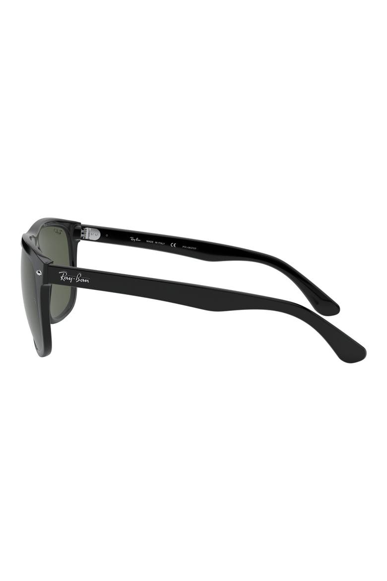 Highstreet 60mm Polarized Flat Top Sunglasses, Alternate, color, BLACK POLARIZED