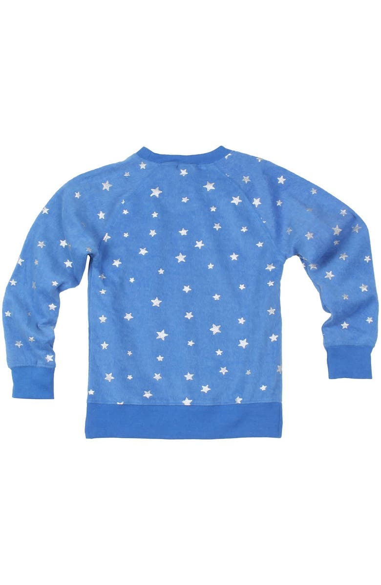 Wes & Willy Girls Youth Wes & Willy Blue Detroit Lions Shimmer Star Reverse Fleece Pullover Sweatshirt, Alternate, color,