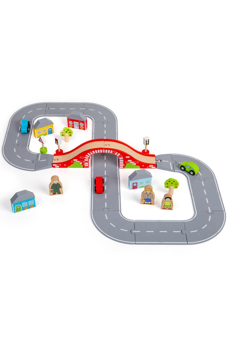 Bigjigs Rail Figure of 8 Roadway, Alternate, color, Grey