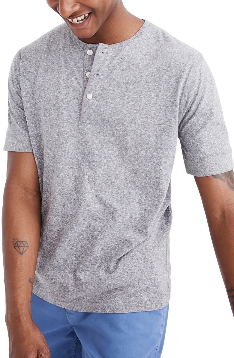 Madewell Heathered Henley T-Shirt, Main, color, 