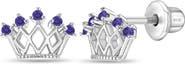 In Season Jewelry 5 Point Cubic Zirconia Crown Earrings