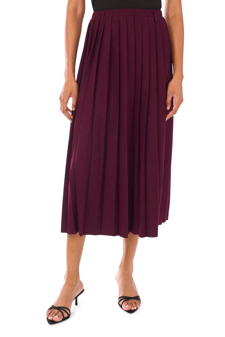 Pleated Midi Skirt, Main, color, WINE