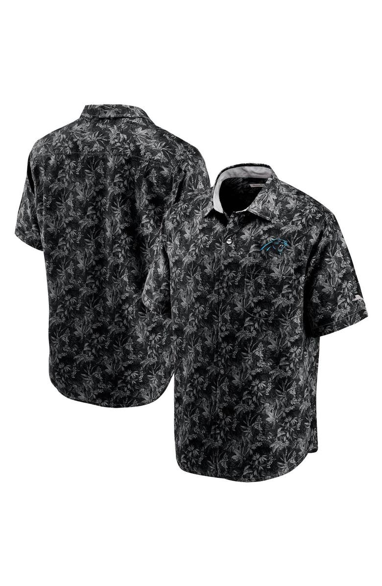 Tommy Bahama Men's Tommy Bahama Black Carolina Panthers Sport Jungle Shade Camp Button-Down Shirt, Main, color, 