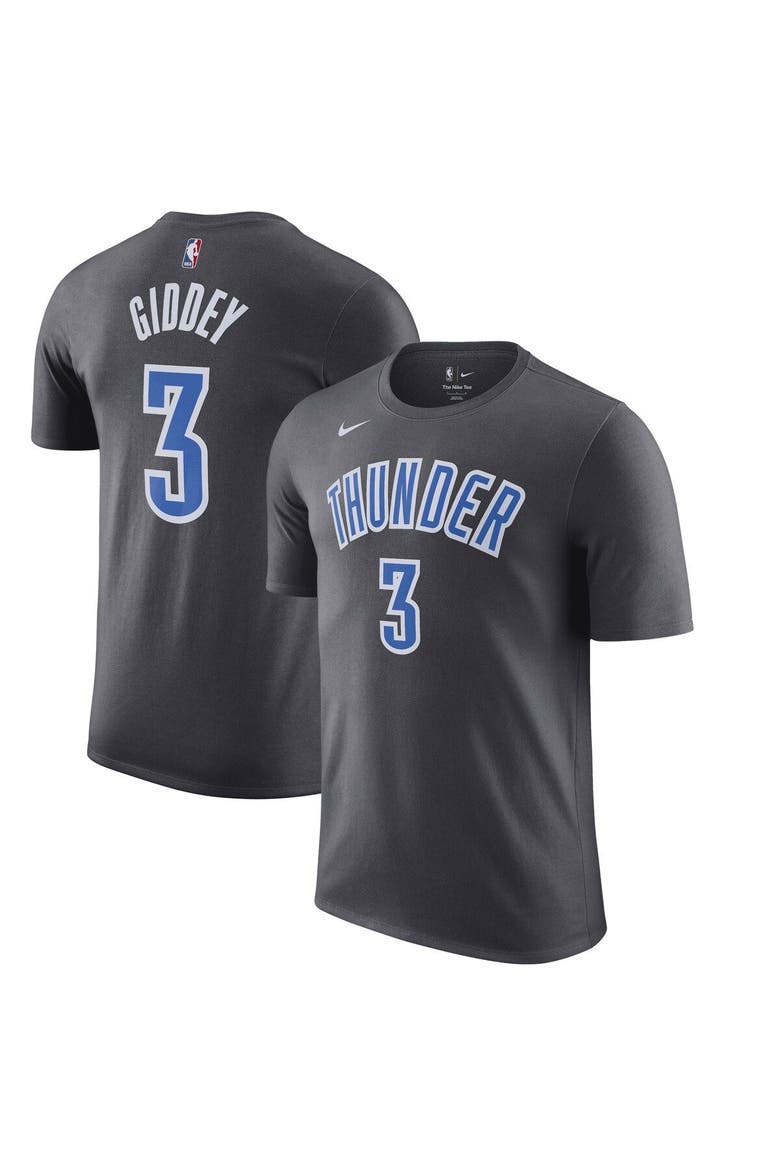 Men's Nike Josh Giddey Anthracite Oklahoma City Thunder 2022/23 City Edition Name & Number T-Shirt, Main, color, Anthracite