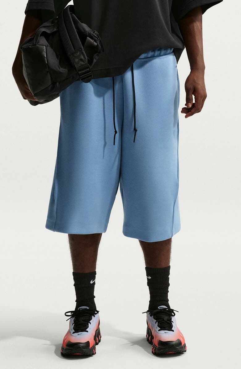 Nike Tech Fleece Shorts, Main, color, Work Blue/ Black