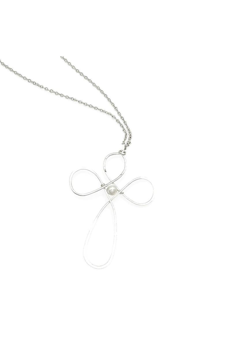 Believe Necklace, Main, color, Silver