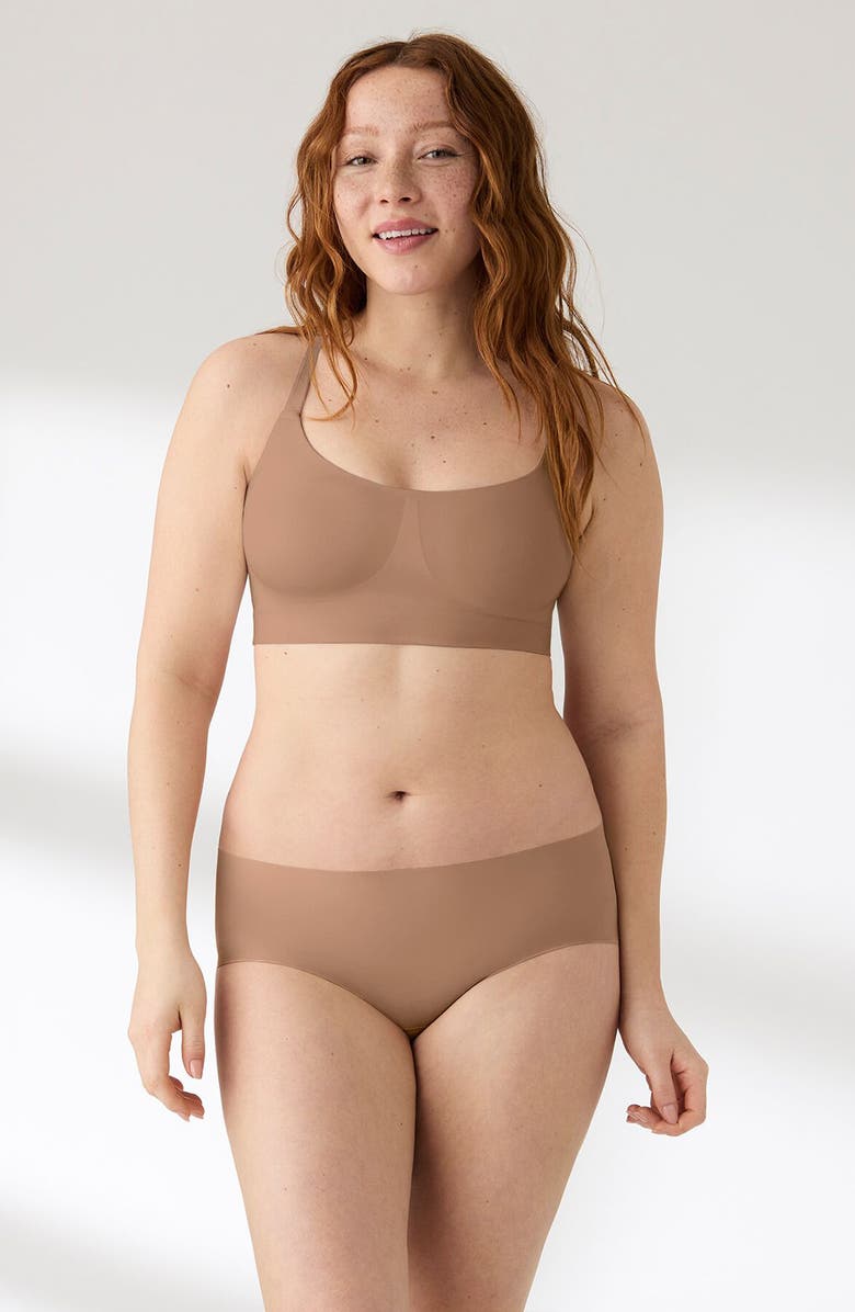 True & Co Soft Form Square Neck Wireless Bra, Alternate, color, Bronzed