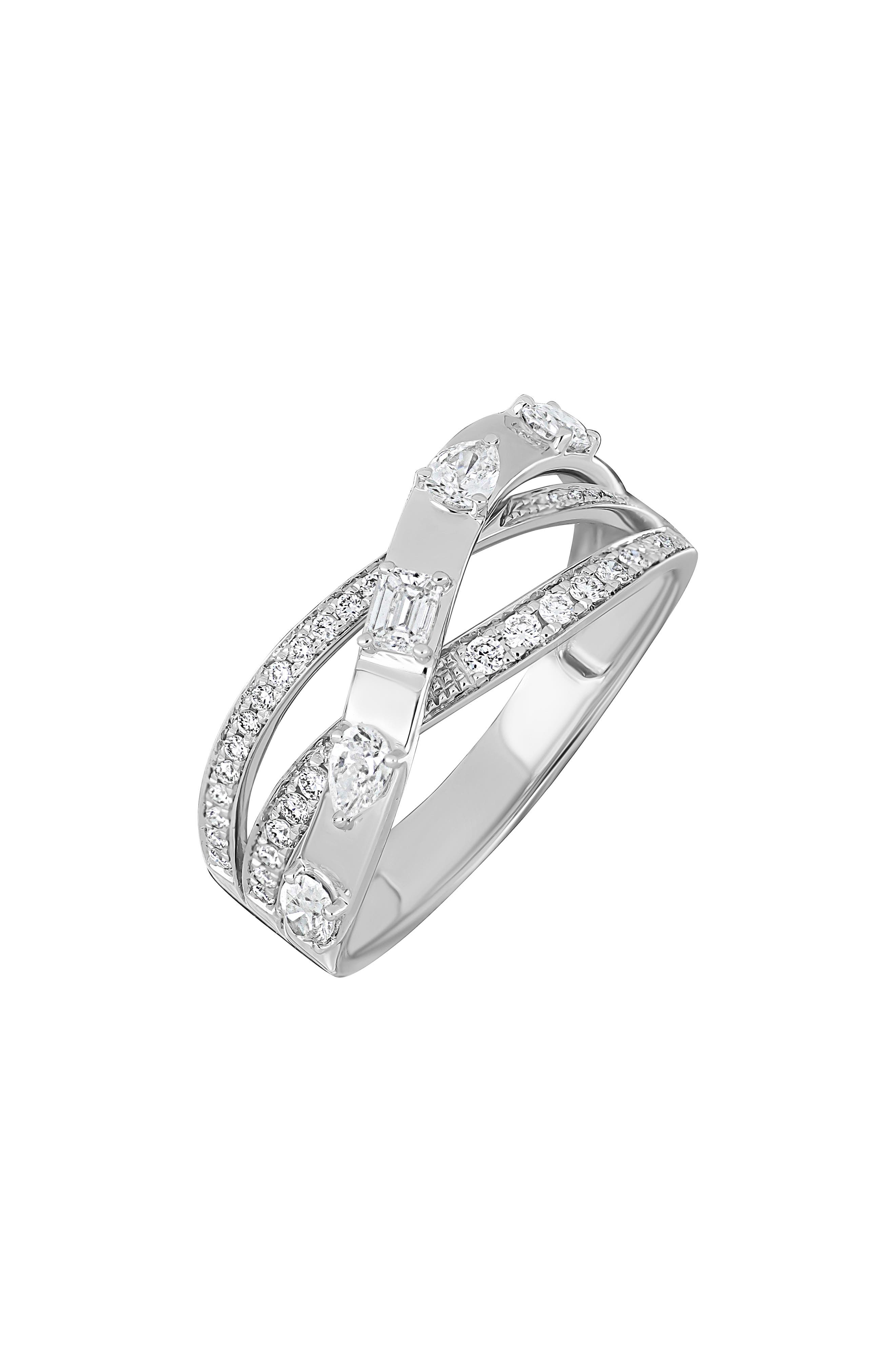 Maya 18k Gold Diamond Crisscross Ring