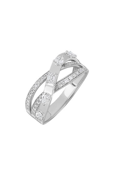 Maya 18k Gold Diamond Crisscross Ring