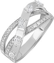 Bony Levy Maya 18k Gold Diamond Crisscross Ring