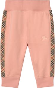 Burberry Check Trim Cotton Jogging Pants