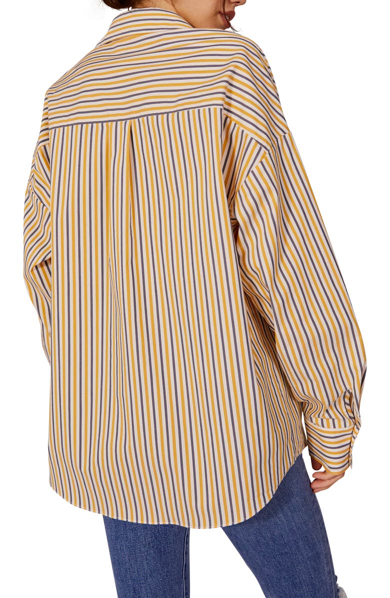 Favorite Daughter Ex-Boyfriend Stripe Oversized Button-Up Shirt, Alternate, color, 
