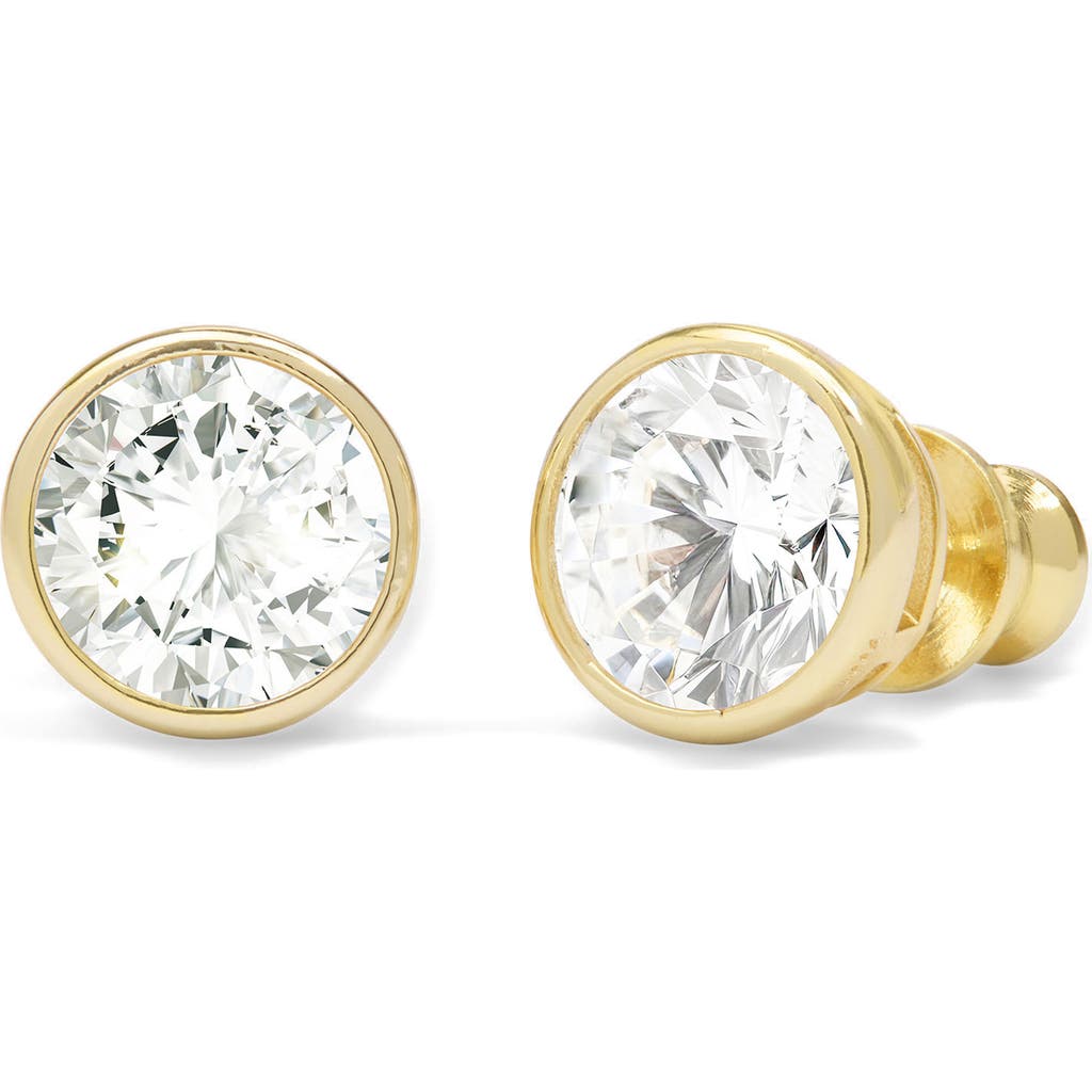 Melinda Maria Baroness Cubic Zirconia Stud Earrings In Goldhite