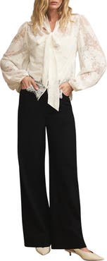 MINT VELVET Lace Pussybow Blouse