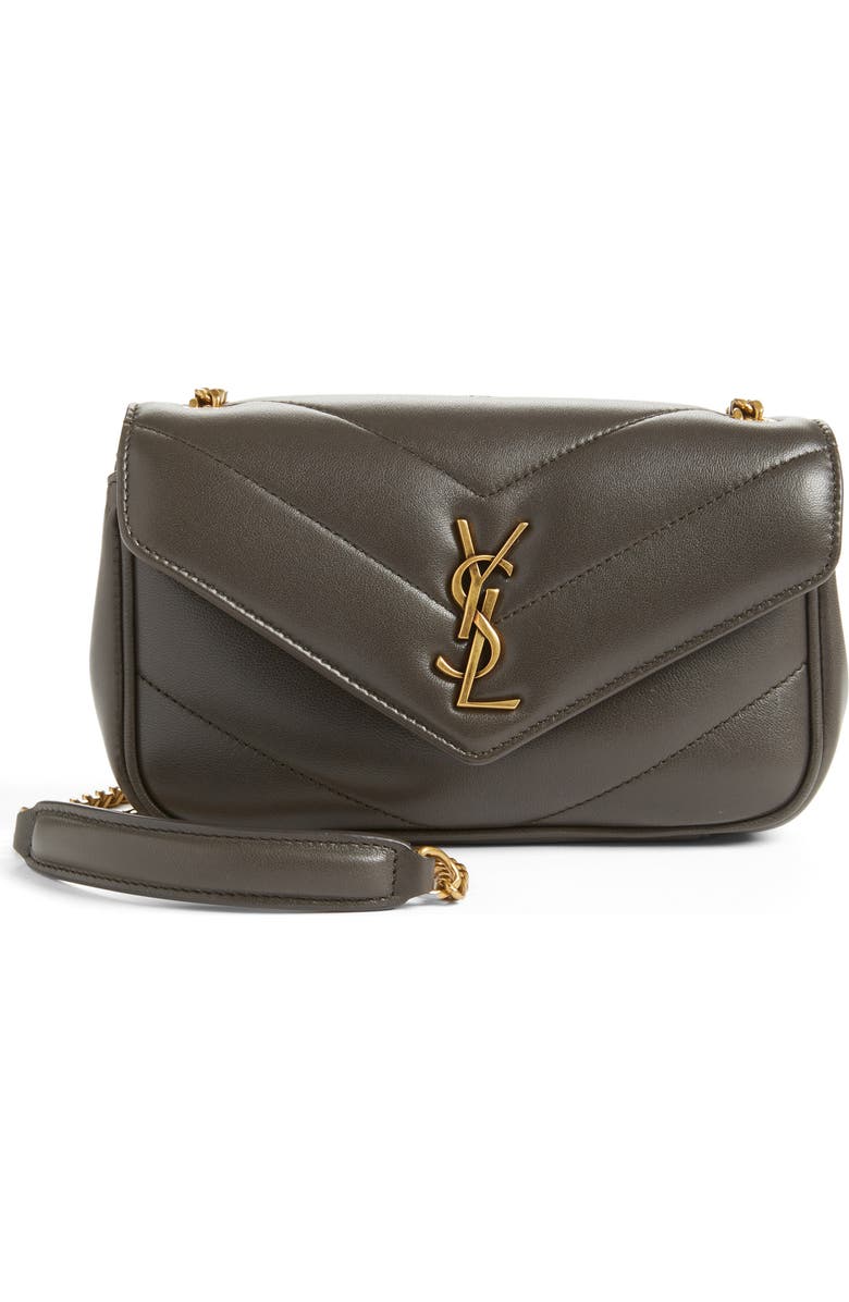 Saint Laurent Toy Loulou Quilted Leather Shoulder Bag, Main, color, Urban Grey