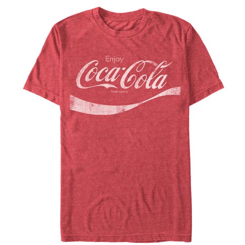 Coca-cola Men's Vintage-like Enjoy Short Sleeve T-shirt In Red