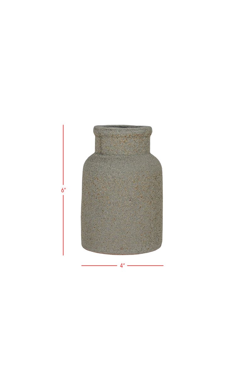 Distressed Gray Terracotta Bud Vase, Alternate, color, Gray