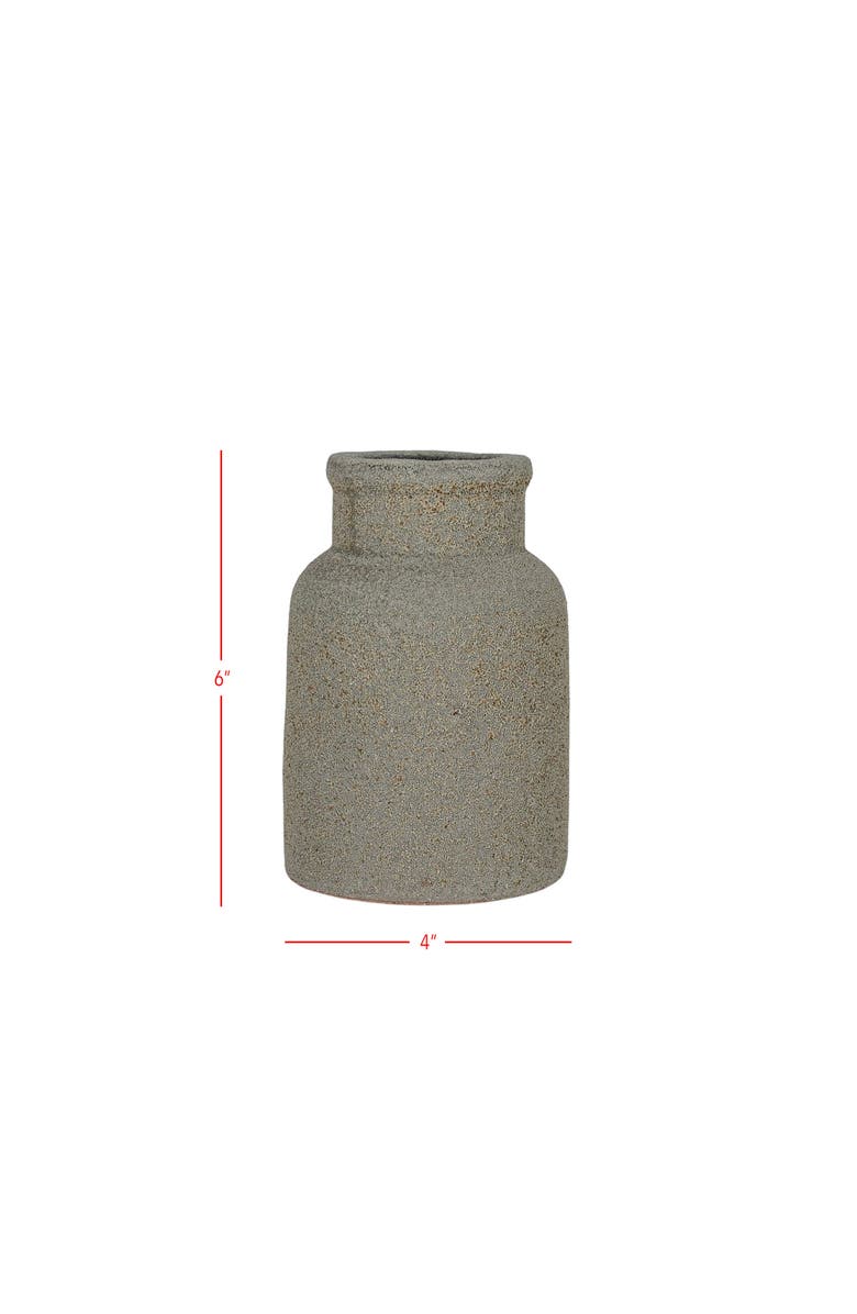 Foreside Home and Garden Distressed Gray Terracotta Bud Vase, Alternate, color, Gray