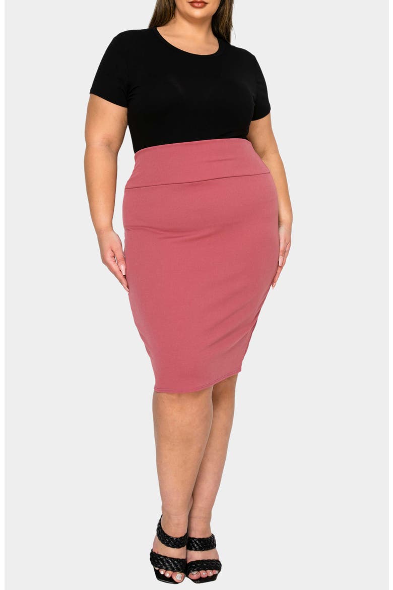 Molly Pencil Skirt, Alternate, color, MARSALA