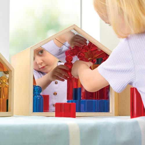 Kaplan Early Learning Company Nesting House Mirror Set In Sand
