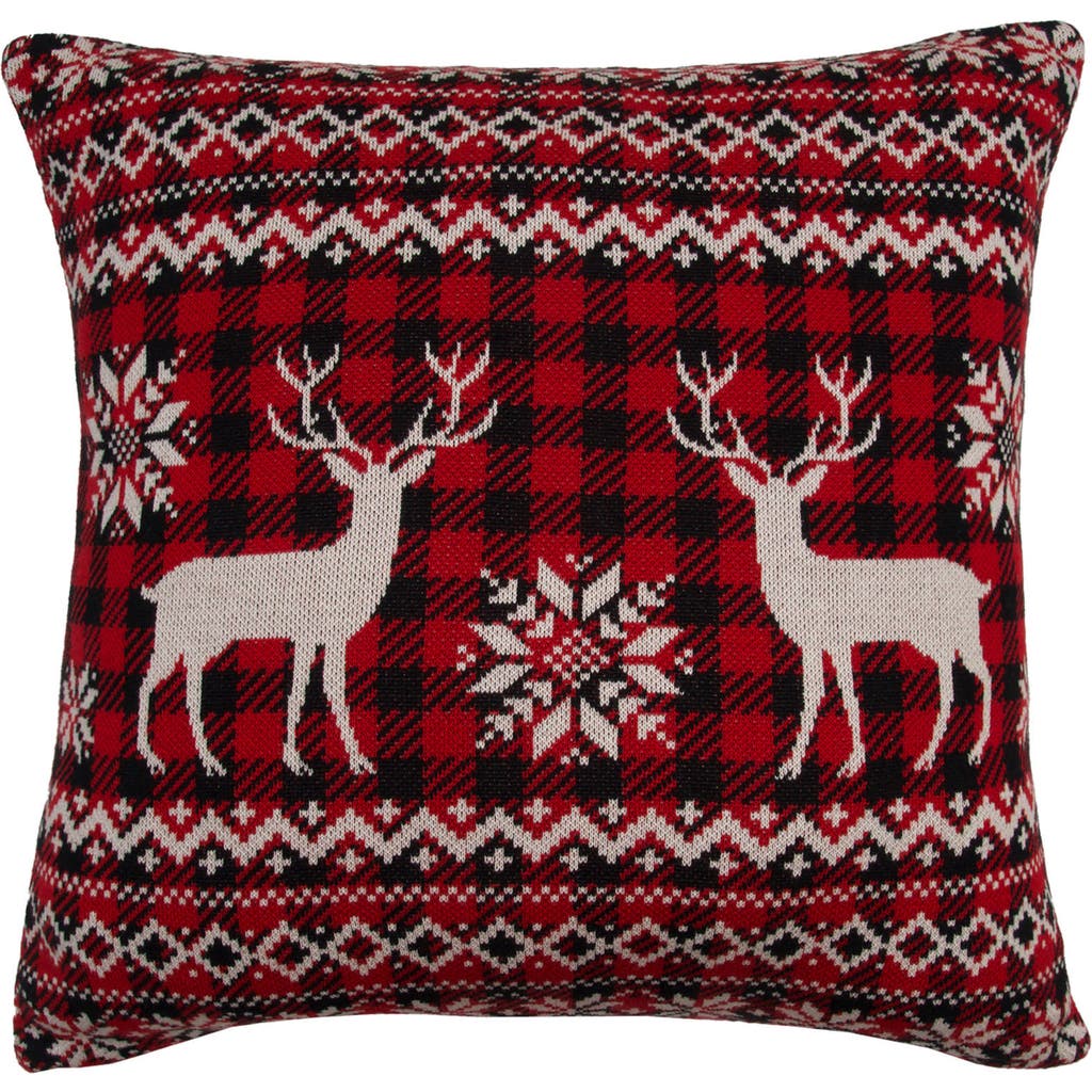C & F Home C&f Home Deer Christmas Throw Pillow, 20" X 20" In Red