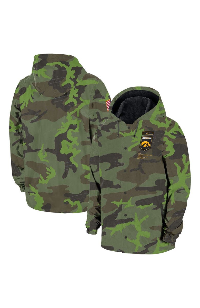 Nike Men's Nike Camo Iowa Hawkeyes Hoodie Full-Snap Jacket, Main, color, Camo