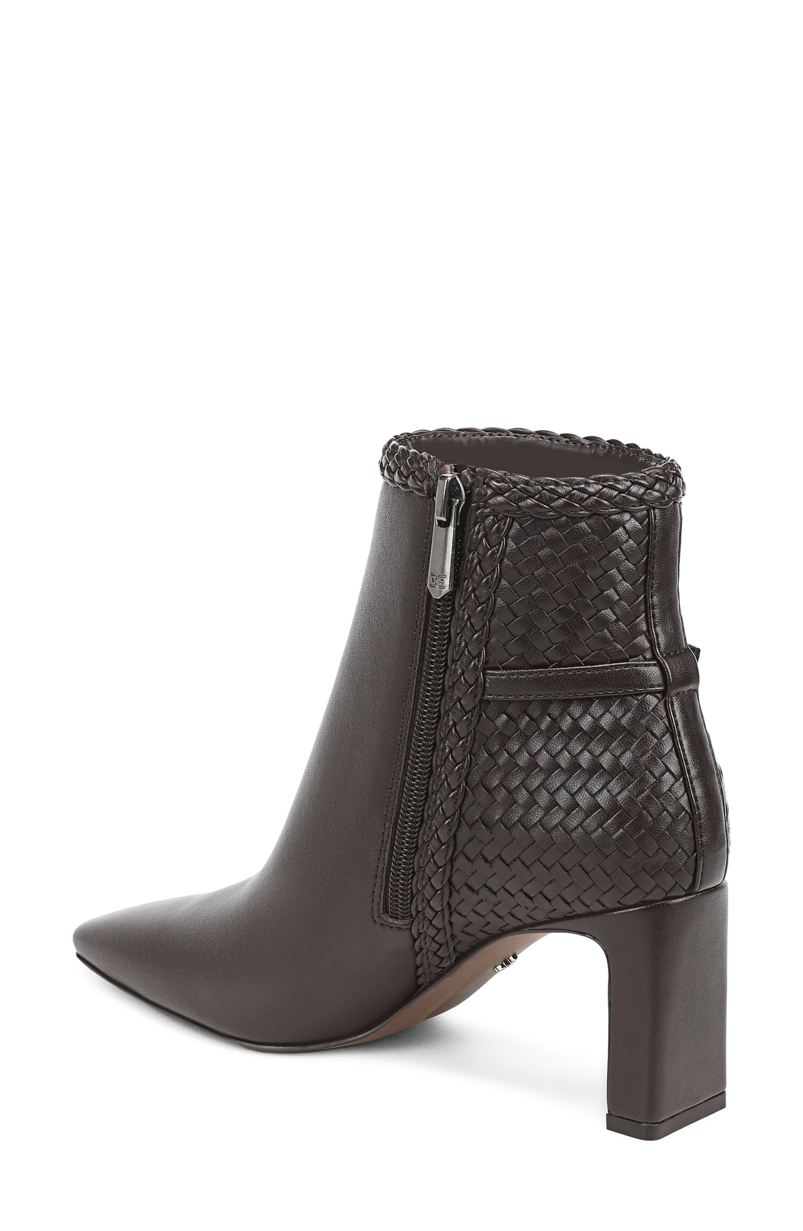 Saige Weave Leather Bootie, Alternate, color, CAFE NOIR